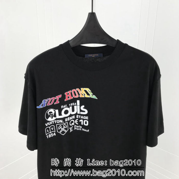 LV路易威登 19早春新款 植絨印花 絲光棉短袖 情侶款 ydi1331